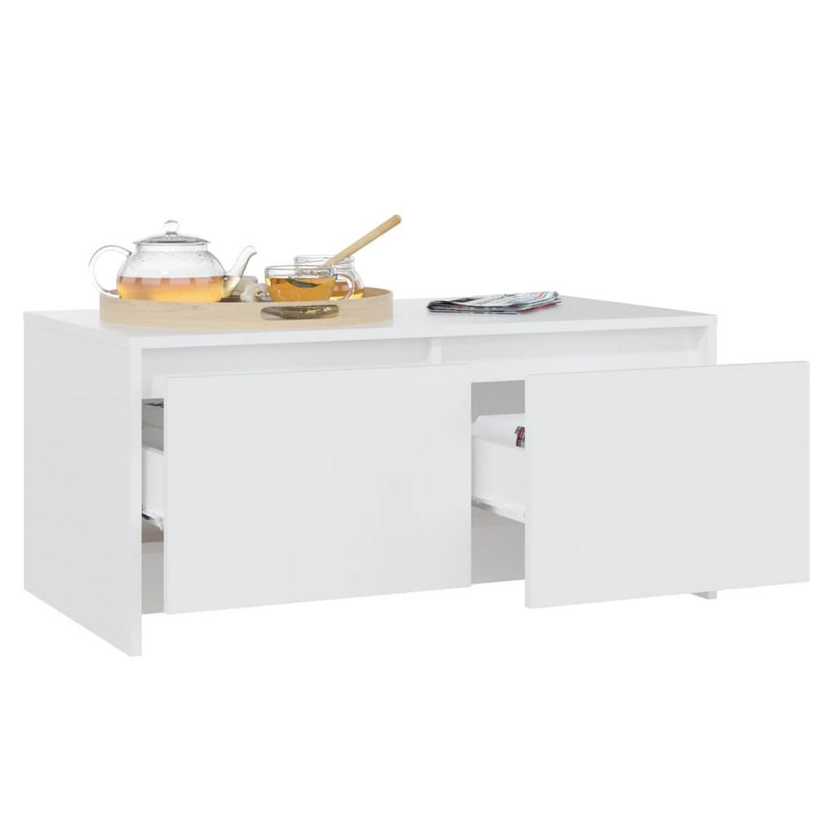 COUCHTISCH Weiß 90x50x41,5 cm Holzwerkstoff - Weiß, Holzwerkstoff (90/50/41.5cm) - furnicato