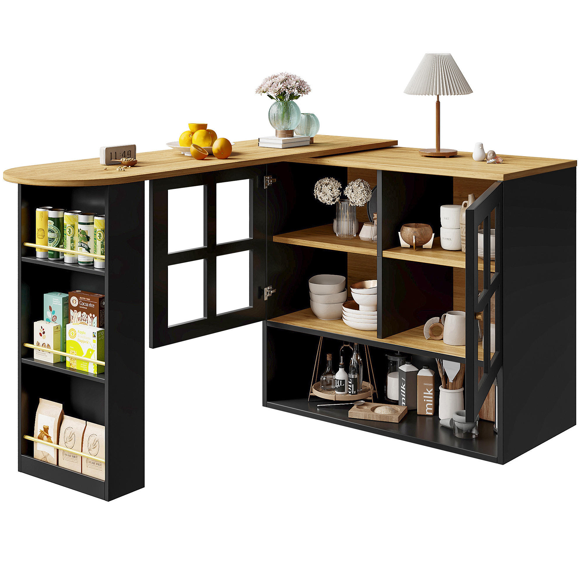STEHTISCH 360° drehbar ausziehbar 138-204 cm MDF Schwarz - Schwarz, Holz (39/102.5/138cm) - Beauniv
