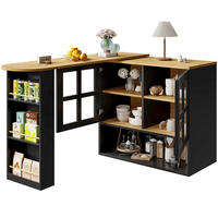 STEHTISCH 360° drehbar ausziehbar 138-204 cm MDF Schwarz - Schwarz, Holz (39/102.5/138cm) - Beauniv