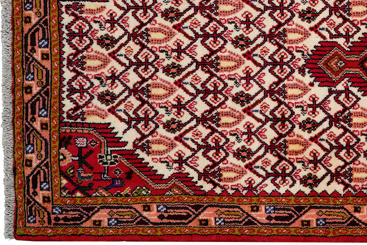 ORIENTTEPPICH handgeknüpft Assadabad Beige, Rot 193/80 cm Schurwolle - Beige/Rot, Textil (80/193cm) - Looma