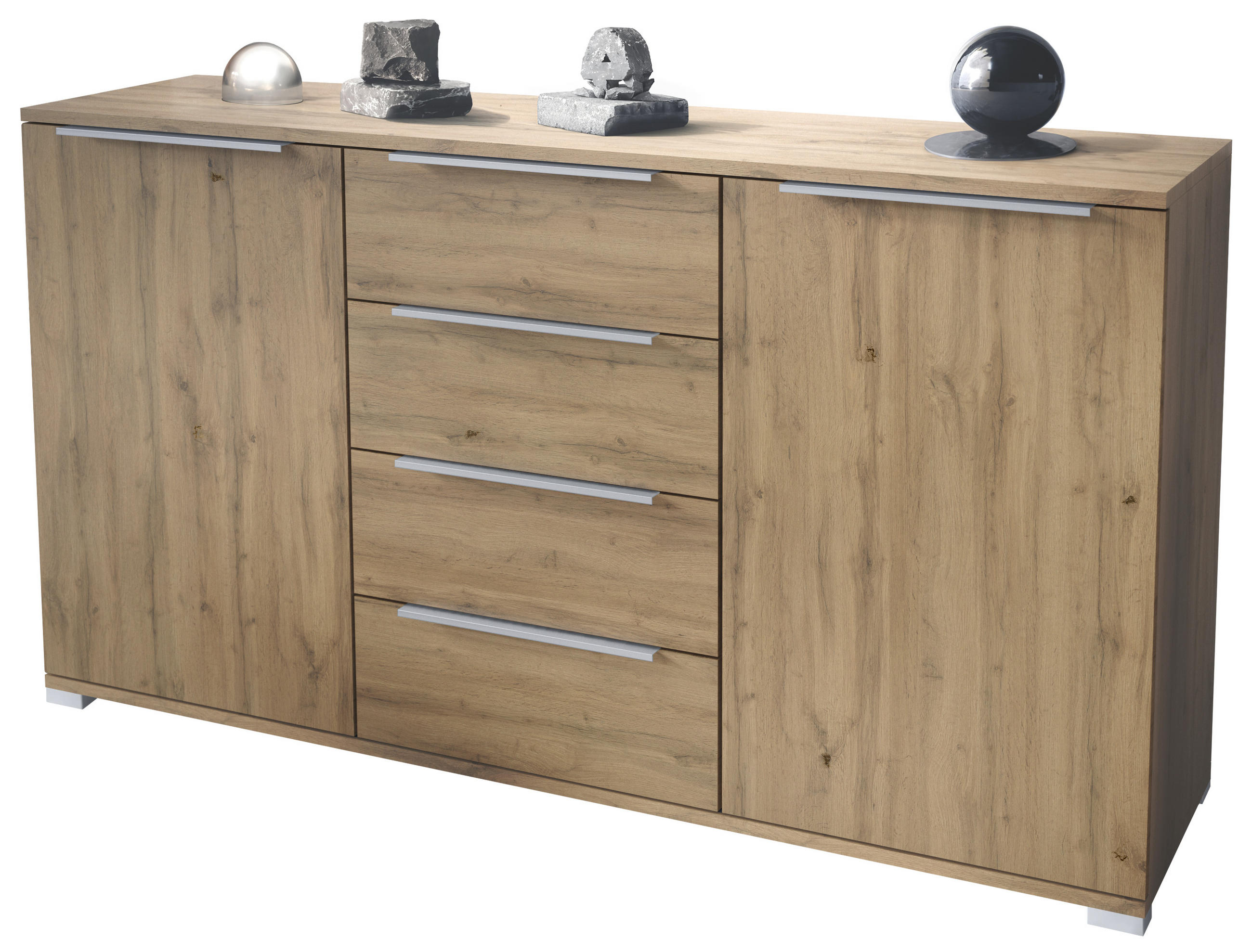 SIDEBOARD Linio Eiche Evoke - Eiche San Remo, Holzwerkstoff (138.5/75.5/35cm) - Vladon