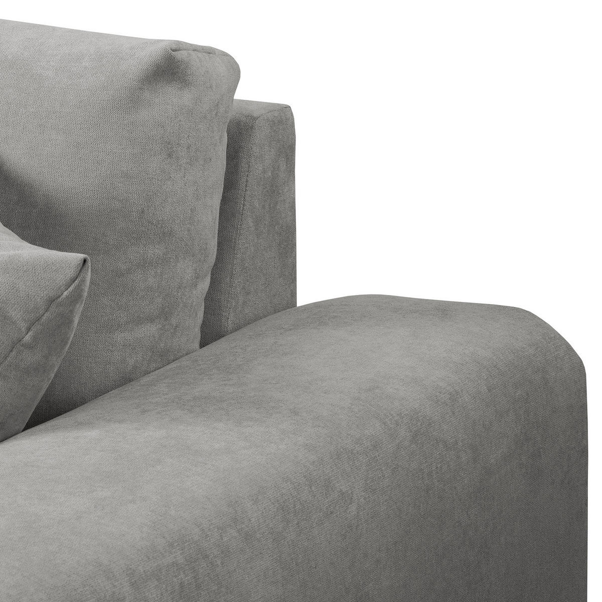 BIGSOFA - Schwarz/Grau, Kunststoff/Textil (237/79/144cm) - home24