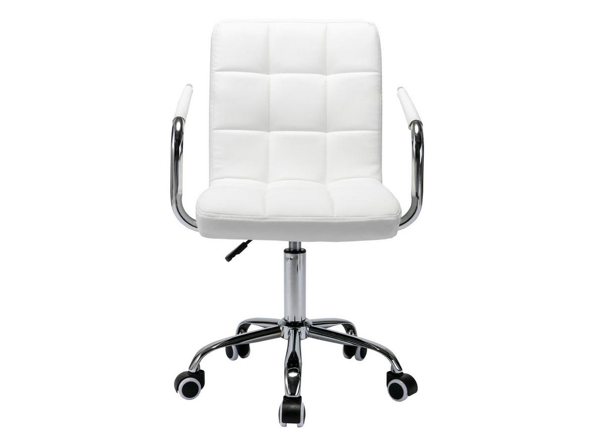 DREHSTUHL Muz 629-1 - Silberfarben/Weiß, Textil/Metall (58/92/52cm) - MIRJAN24