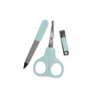 NAGELPFLEGESET 10240300 türkis Edelstahl, 3-teilig, Maniküre-Set 3-teilig, Nagelschere, Nagelfeile - Blau, Metall (7/11cm) - Baby Care