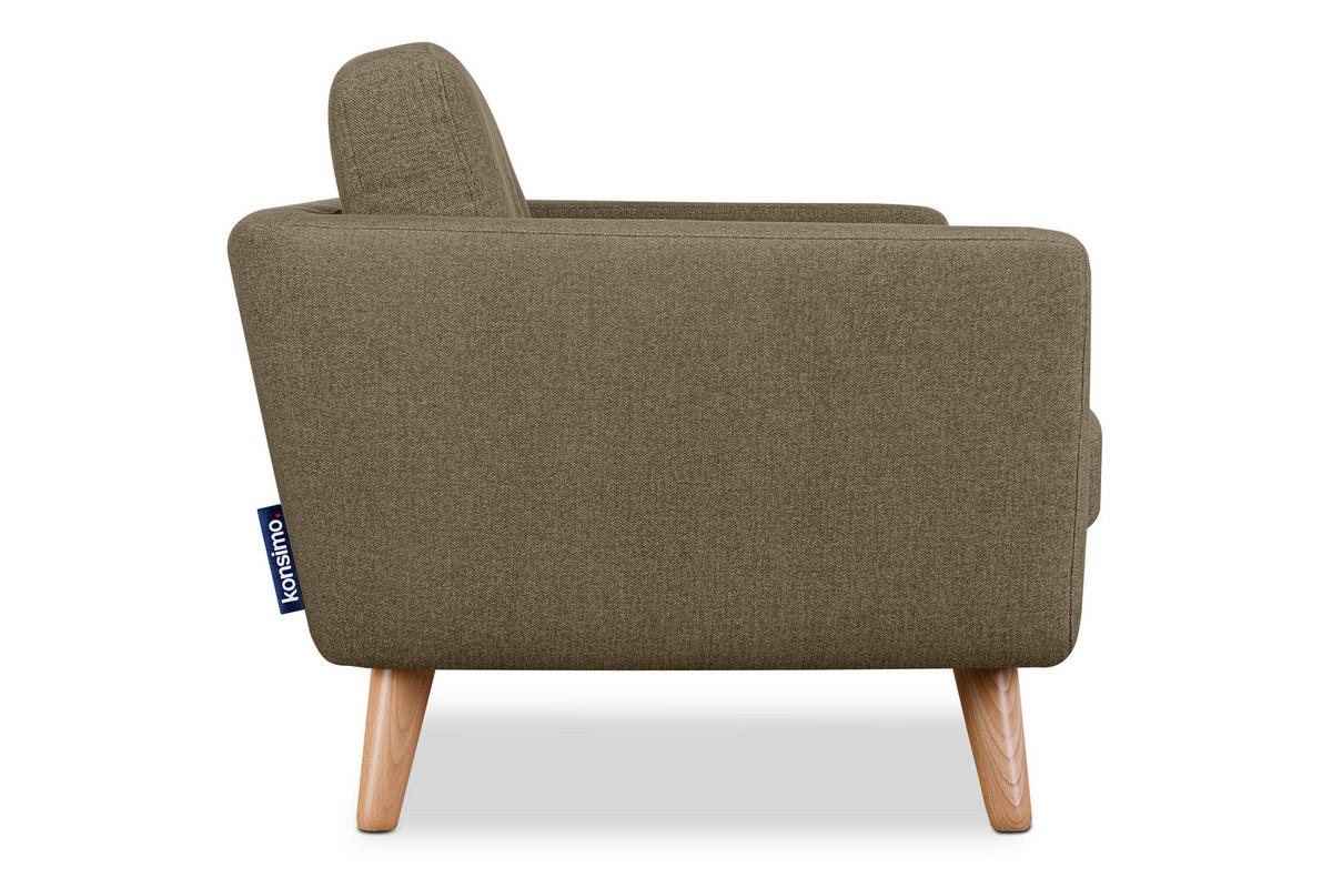 2-SITZER-SOFA TAGIO II mit Armlehnen, Kaffeebraun - Dunkelbraun, Textil (88/80/153cm) - KONSIMO®