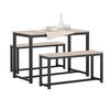 ESSTISCH + 2 x SITZBÄNKE - Naturfarben, Holzwerkstoff/Metall (110/74/58cm) - SoBuy