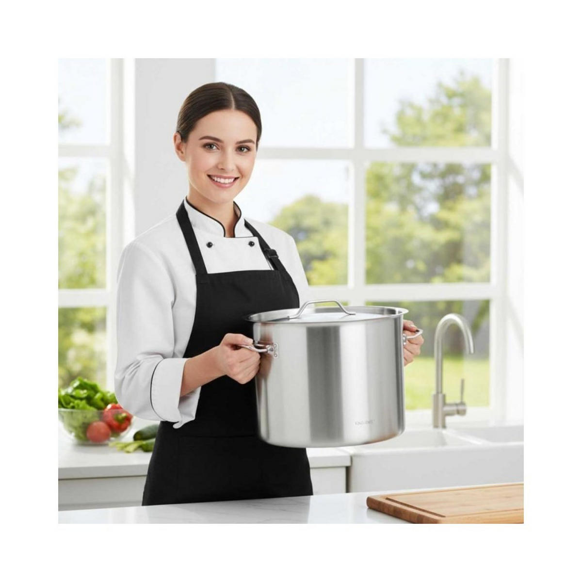 TOPF Silber 25/25/18 cm KH2021 - Silberfarben, Metall (25cm) - Kinghoff 
