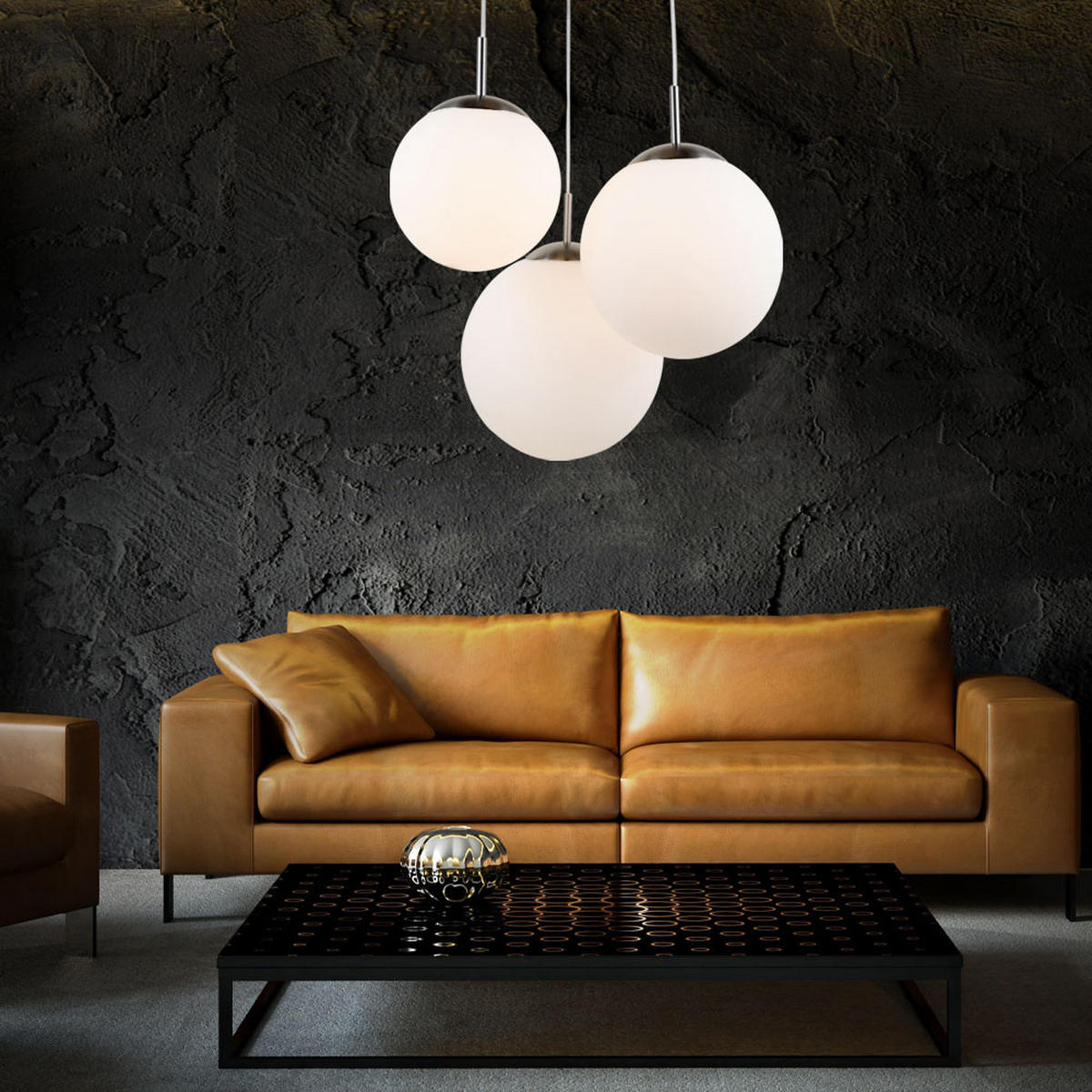 LED HÄNGELEUCHTE Metall Weiß - Weiß, Glas (52/52/80cm) - Globo Lighting