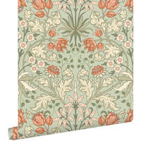 TAPETE Blumenmuster im Jugendstil 50 x 900 cm - Grün, Papier (50/900cm) - ESTAhome