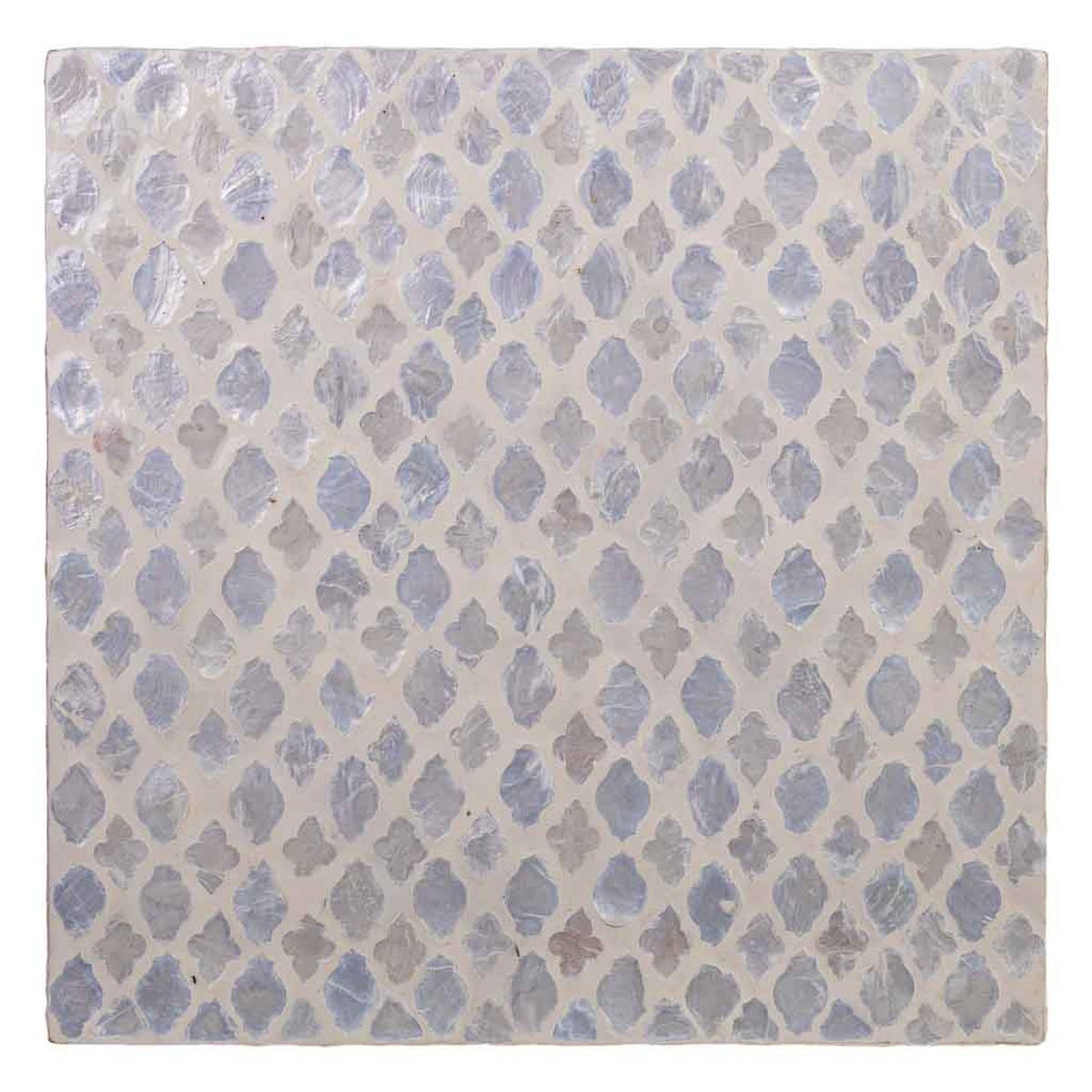 HOCKER aus Holz und Capiz, beige, 35x45cm - Weiß, Holz (35/45/35cm) - Wanderlust