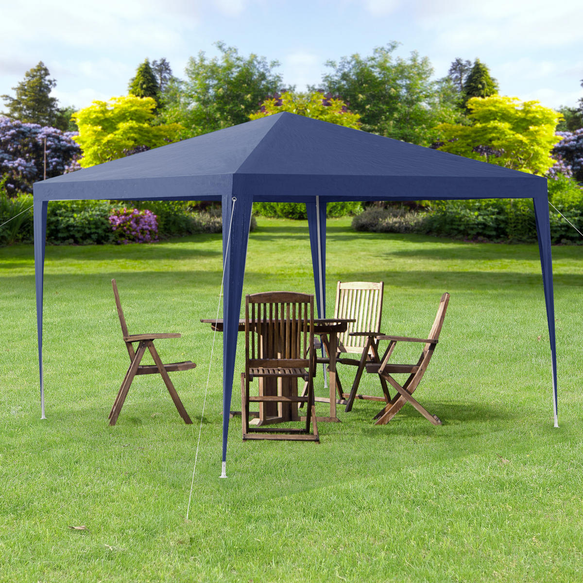 PARTYZELT Wedau - Dunkelblau, Kunststoff/Metall (300/255/300cm) - casa.pro