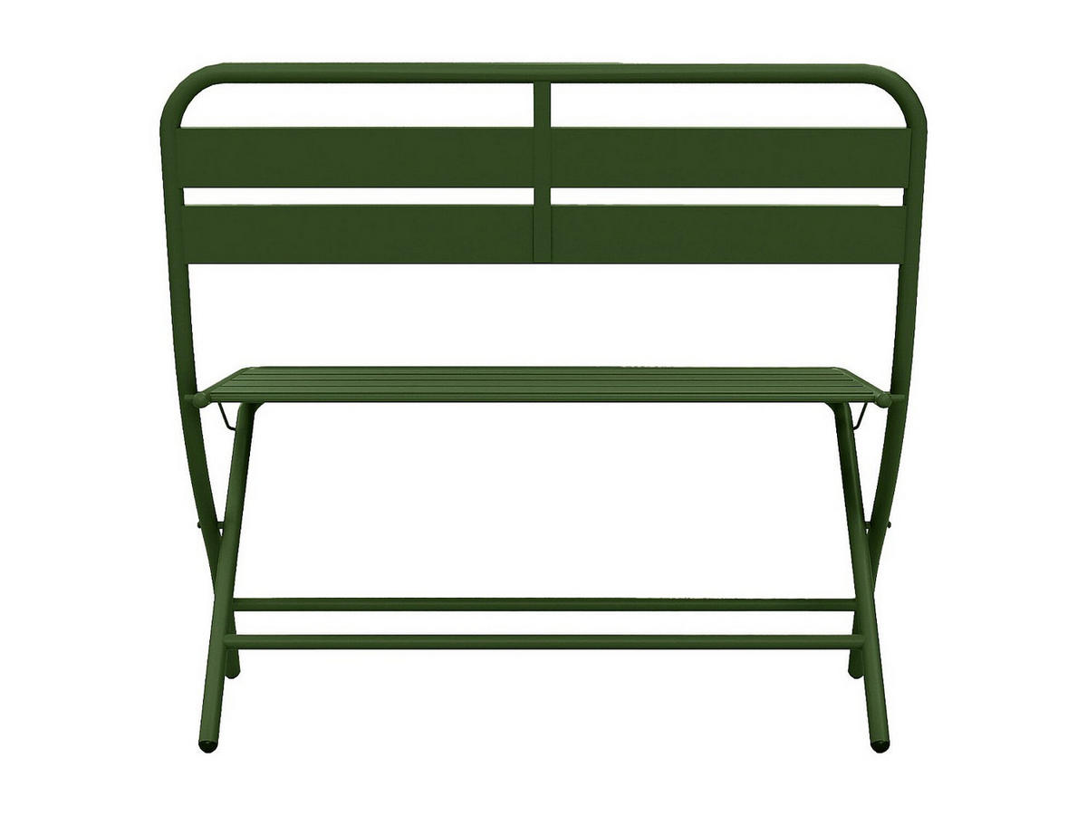 GARTENBANK klappbar - Metall - Kaki - MIRMANDE von MYLIA - Grün, Metall (90.5/82.5/50cm) - Vente-Unique