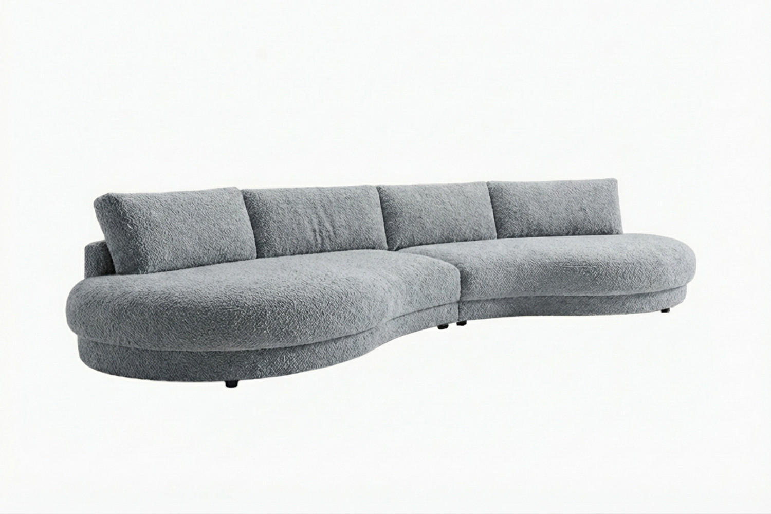 BIG SOFA PADANA Grau Flachgewebe - Schwarz/Grau, Kunststoff/Textil (410/86/166cm) - KAWOLA