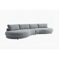 BIG SOFA PADANA Grau Flachgewebe - Schwarz/Grau, Kunststoff/Textil (410/86/166cm) - KAWOLA