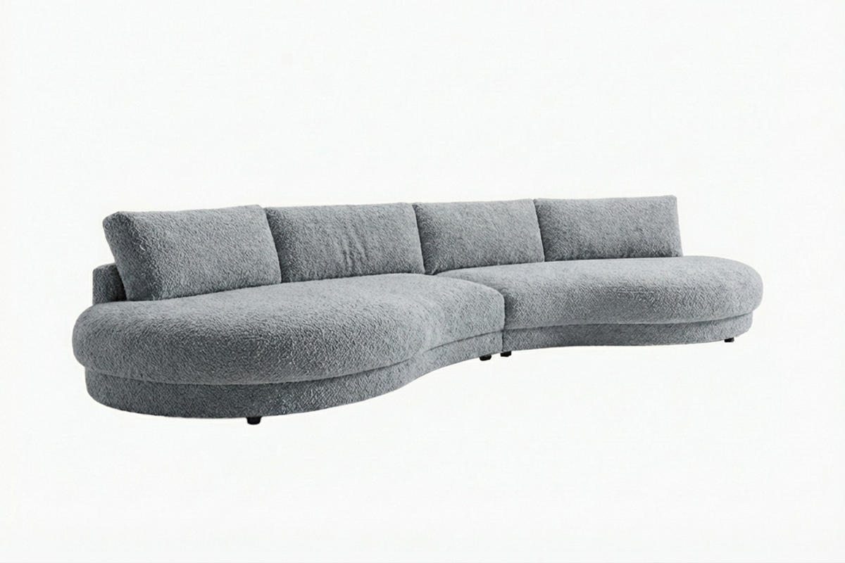 BIG SOFA PADANA Grau Flachgewebe - Schwarz/Grau, Kunststoff/Textil (410/86/166cm) - KAWOLA