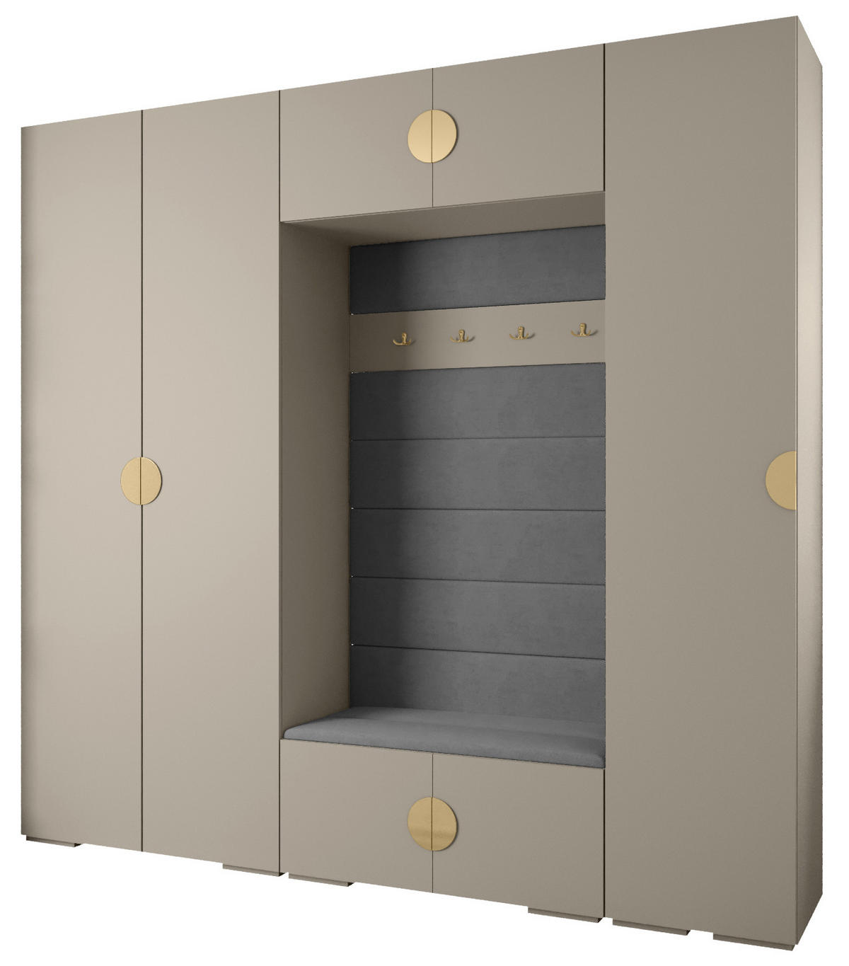 GARDEROBEN-SET 236,7/250/47 - Kaschmir/Goldfarben, Holz/Kunststoff (250/236.7/47cm) - Abiks Möbel