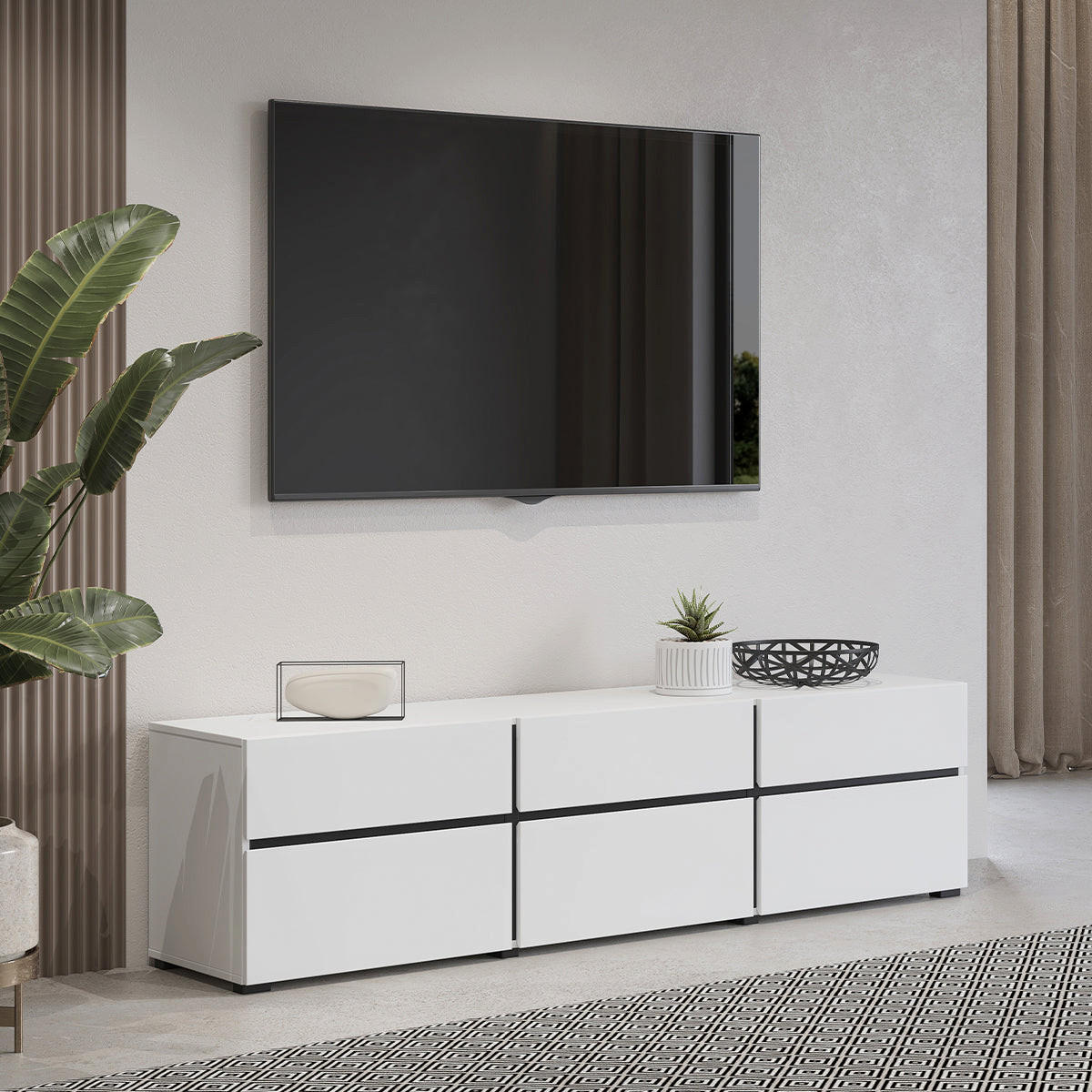 TV-MÖBEL Lilia Weiß - Weiß, Holzwerkstoff (180/48/40cm) - Petits-meubles