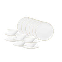 TEESERVICE Liberty Goldrand weiß-gold 140 ml 18-tlg. - Goldfarben/Weiß, Keramik (2/2/2cm) - Seltmann Weiden