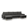 WOHNLANDSCHAFT Blank grau - Grau, Textil (294/88/140cm) - SIMKAM Furniture