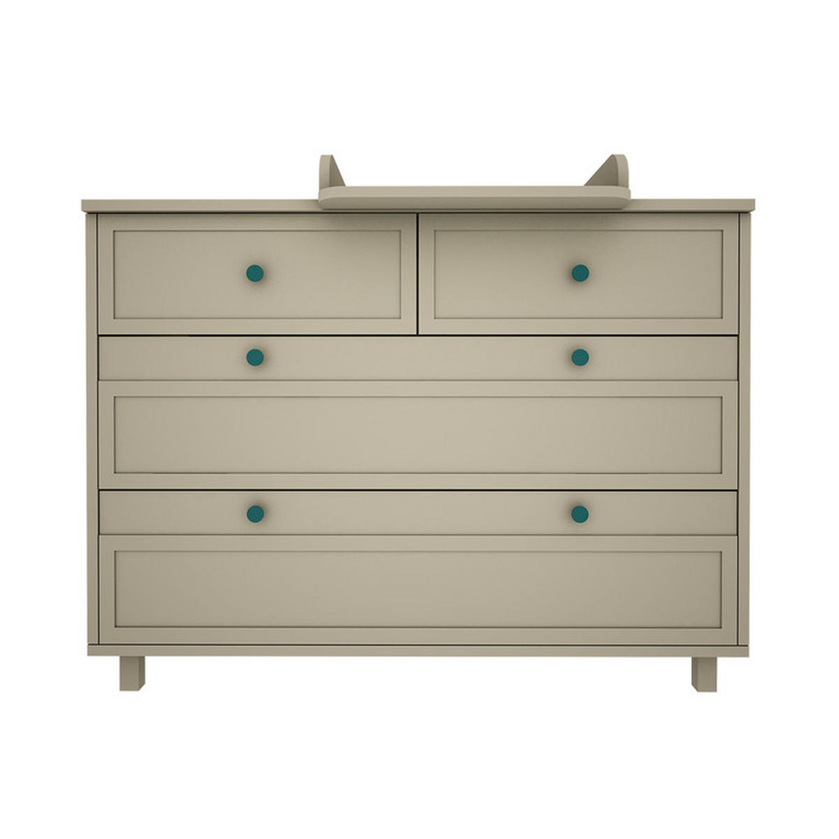 DĚTSKÁ KOMODA Gabriel Zelená - zelená barva, kompozitní dřevo (117/92/50cm) - Petits-meubles