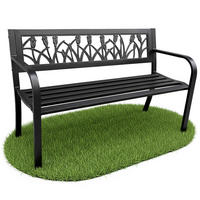 GARTENBANK LISSA Schwarz 124 x 75 x 50 cm - Schwarz, Metall (124/75/50cm) - Akord