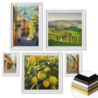 WANDBILDER 5er-Set - 50x50 cm & 20x30 cm & 40x60 cm Weißer Rahmen - Zitat über New Yorker Landschaften - Weiß, Kunststoff (40/60cm) - ArtPrintCave