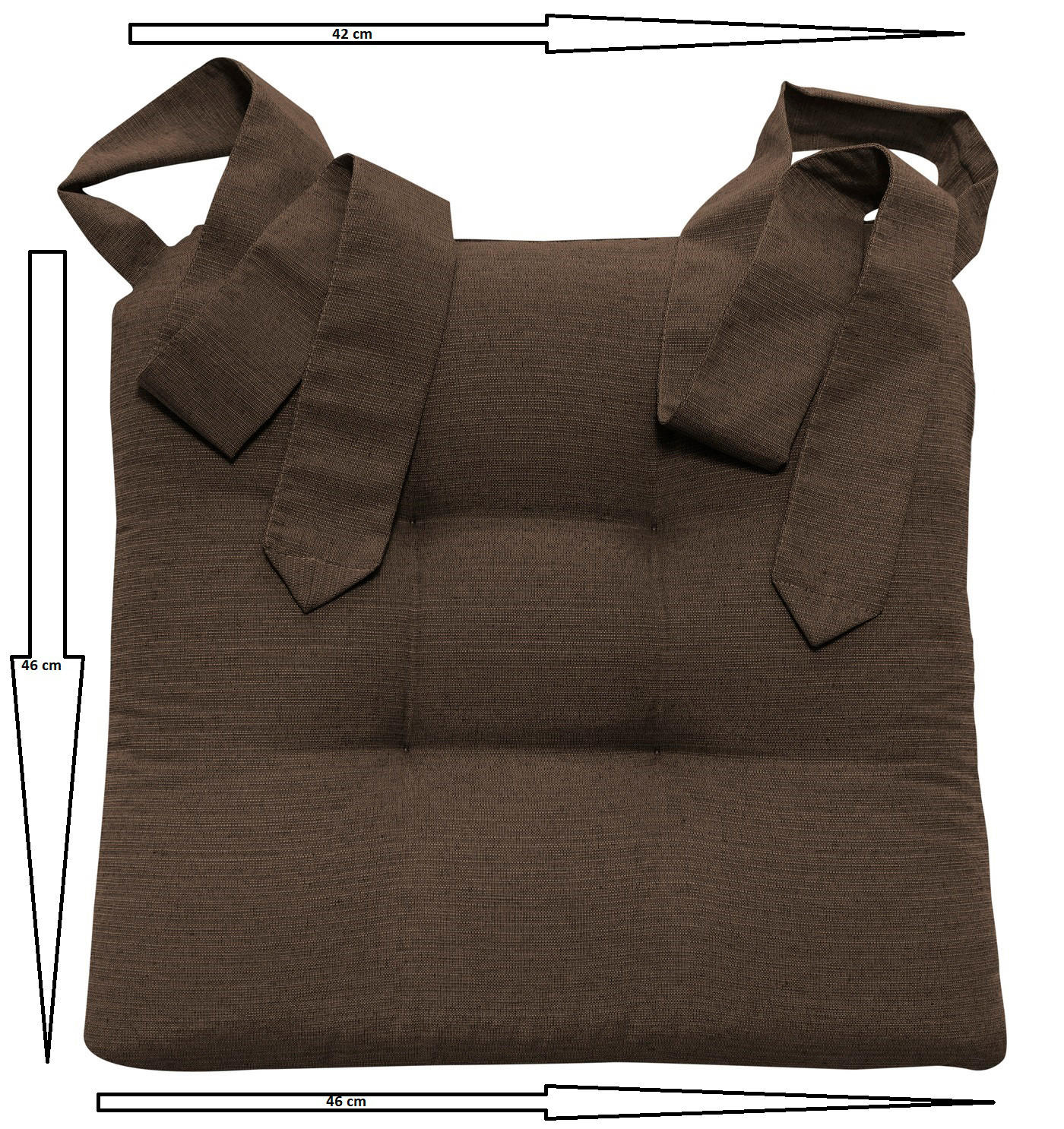 STUHLKISSEN mit Schleifenband - Braun, Textil (46/42/7cm) - Bonvionn