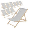 LIEGESTUHL 10er Set Hellgrau - Hellgrau, Holz (57.5/83/100cm) - ECD-Germany