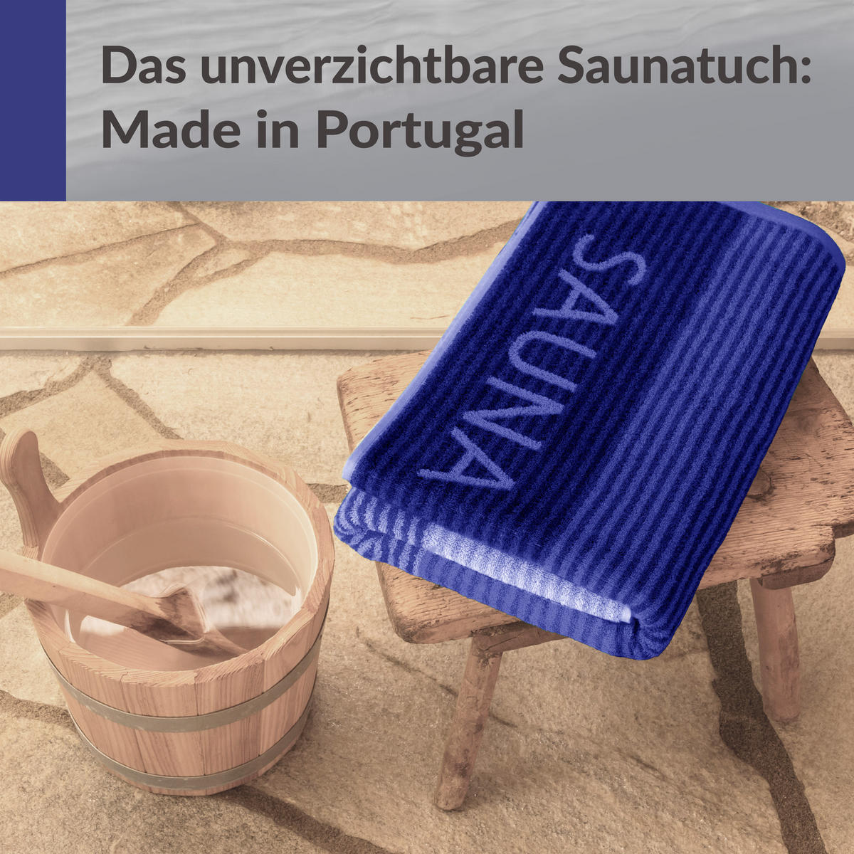 SAUNAHANDTUCH Helsinki Hellblau – Blau 85x200 cm - Blau/Hellblau, Naturmaterialien (85/200cm) - Lashuma