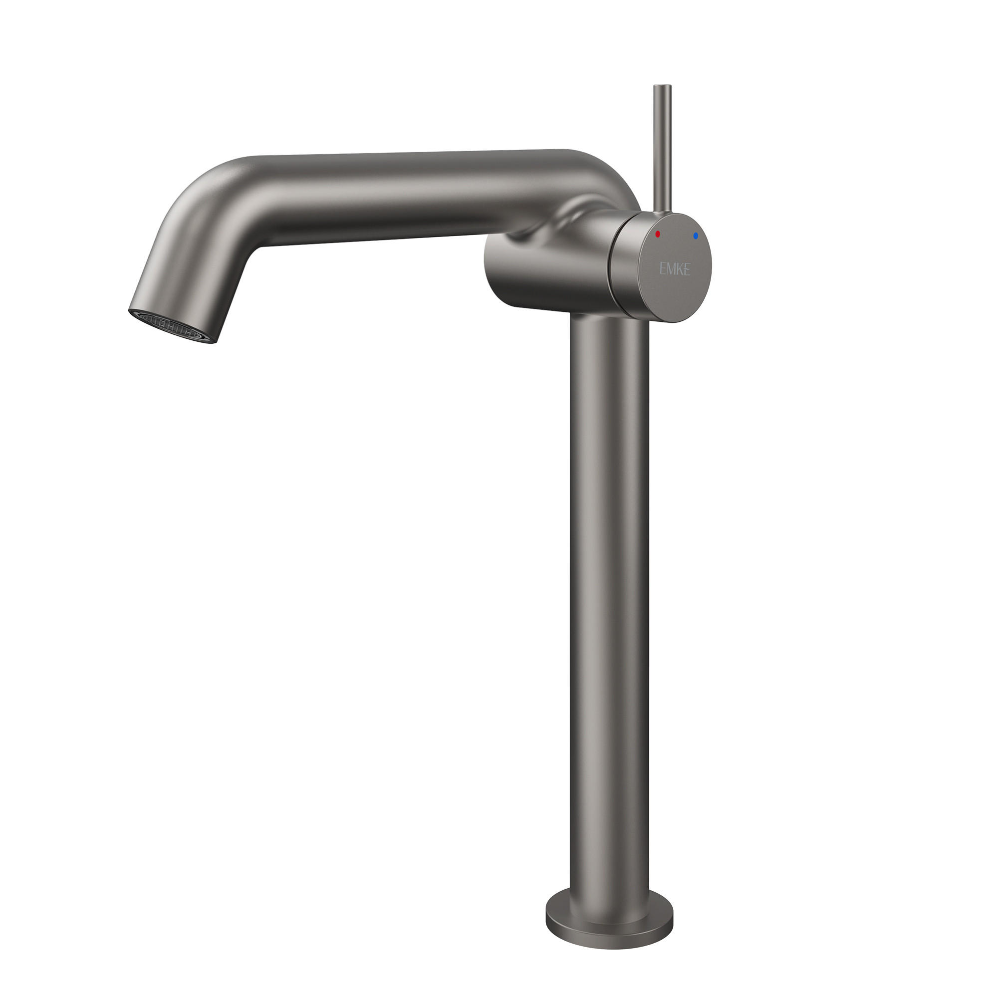 WASCHTISCHARMATUR Wasserzulaufrohr aus Edelstahl Anthrazit Matt 26cm - Anthrazit, Metall (22/7.6/33.2cm) - EMKE