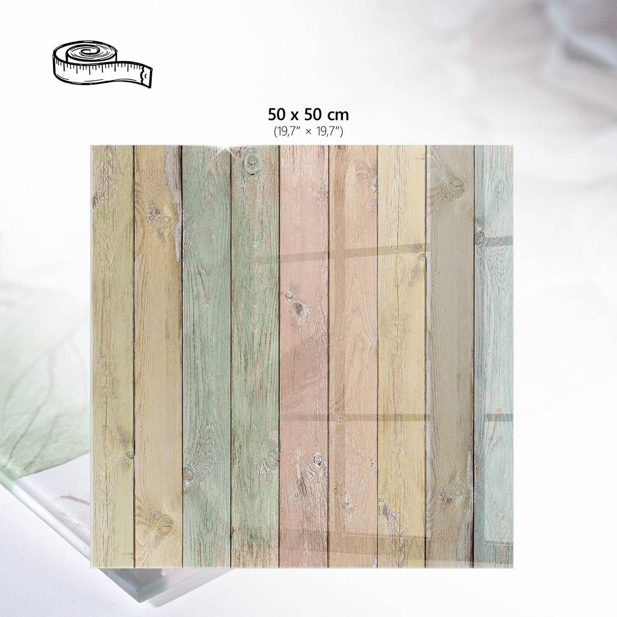 TISCHPLATTE 50x50 cm – Pastelltafeln - Grau, Glas (50/50/0.4cm) - Wallfluent
