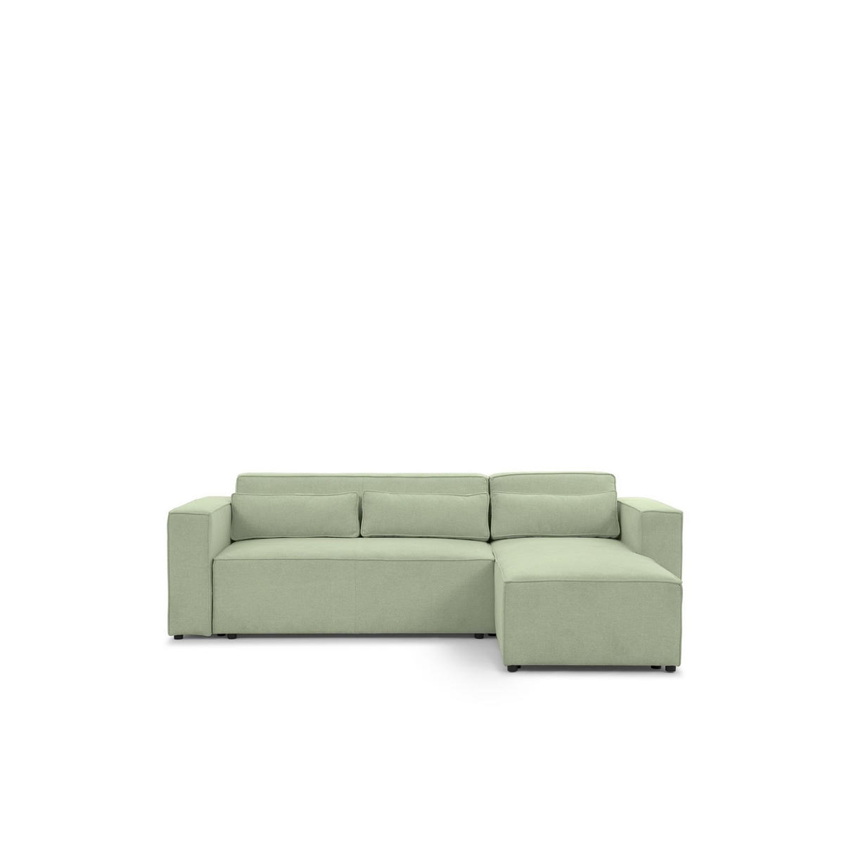 ECKSOFA Schlafsofa Waldo In Stoff Poso - Hellgrün, Holzwerkstoff/Textil (260/173cm) - Fun Möbel