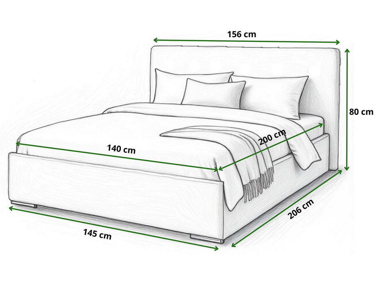 ČALOUNĚNÁ POSTEL MILA 140 s rošt – látka MARCELLO 18311 - modrá, kompozitní dřevo (140/200cm) - Kier Furniture