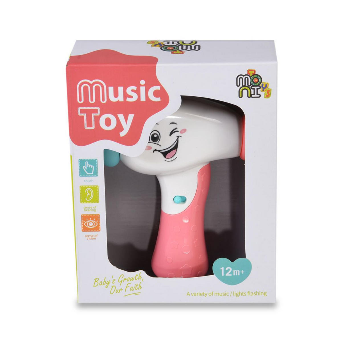MUSIKSPIELZEUG Quietschehammer K999-119B pink verschiedene Melodien, Kunststoff, ab 12 Monaten, Lernspielzeug - Pink, Kunststoff (5/15/12cm) - Moni