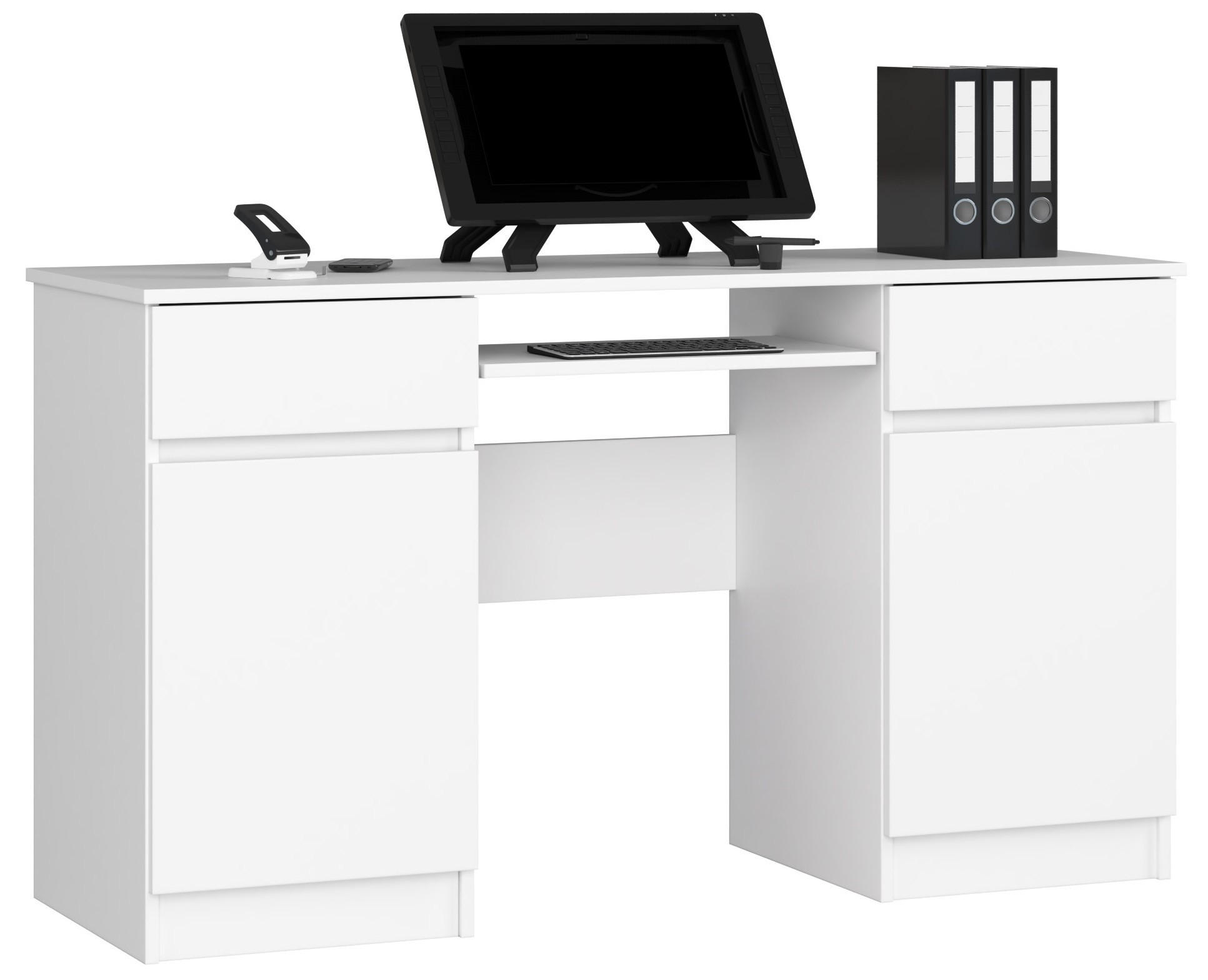SCHREIBTISCH Weiß 135x50x77 cm - Weiß, Holzwerkstoff (50/135/77cm) - Akord