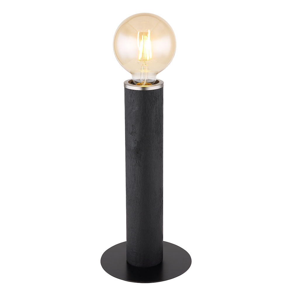 TISCHLEUCHTE Holz Schwarz matt - Schwarz, Holz (15/15/30.5cm) - Globo Lighting