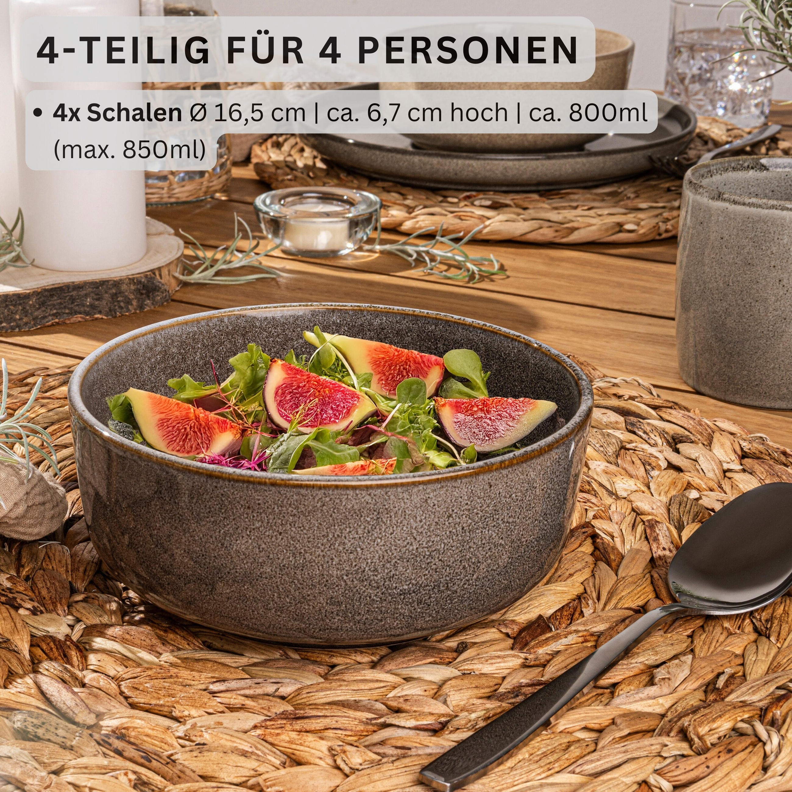 SCHALEN SET KAIRO - 4 teilig aus Steingut - Multicolor, Keramik (26.5cm) - Sänger