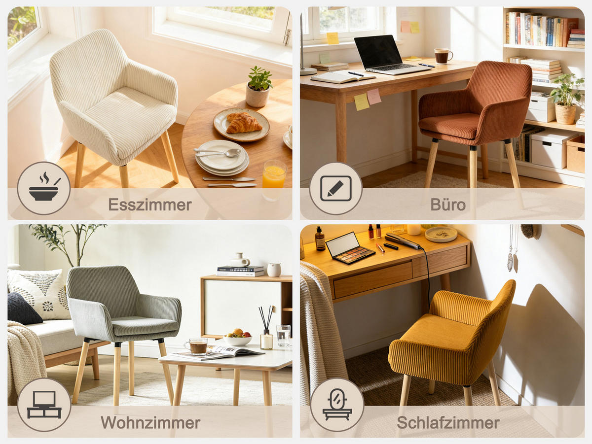 ZWEI graue Esszimmerstühle im modernen Stil - Grau, Textil (54/77/53cm) - Meubles Cosy