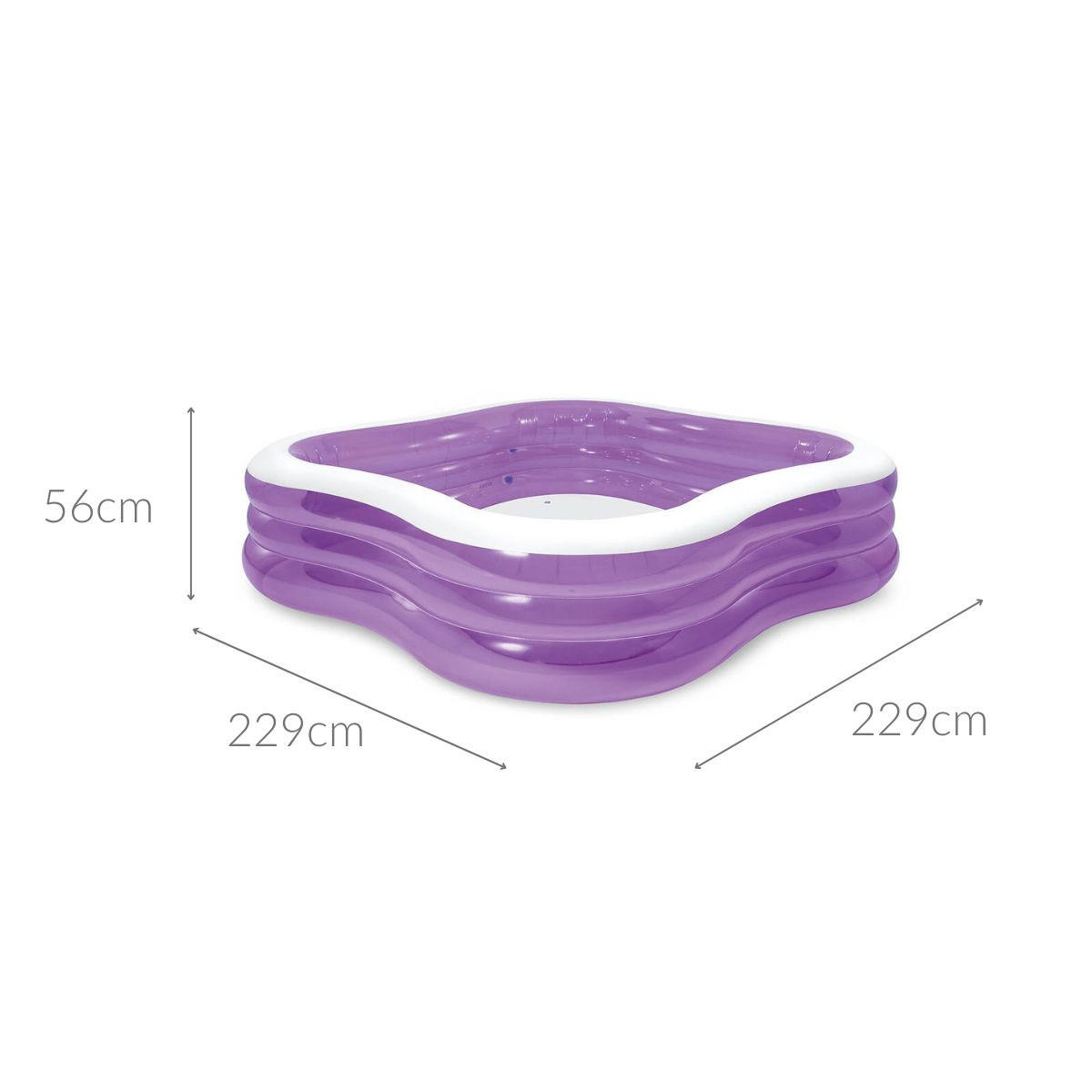 PLANSCHBECKEN 2 x 2 m - Lila, Kunststoff (229/229/56cm)