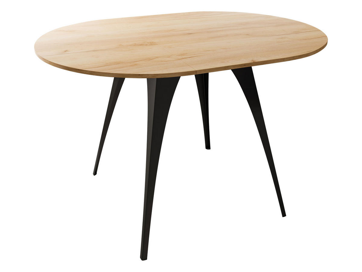 ESSTISCH Carmina 100 - Eichefarben/Schwarz, Holzwerkstoff/Metall (100/100/76cm) - MIRJAN24