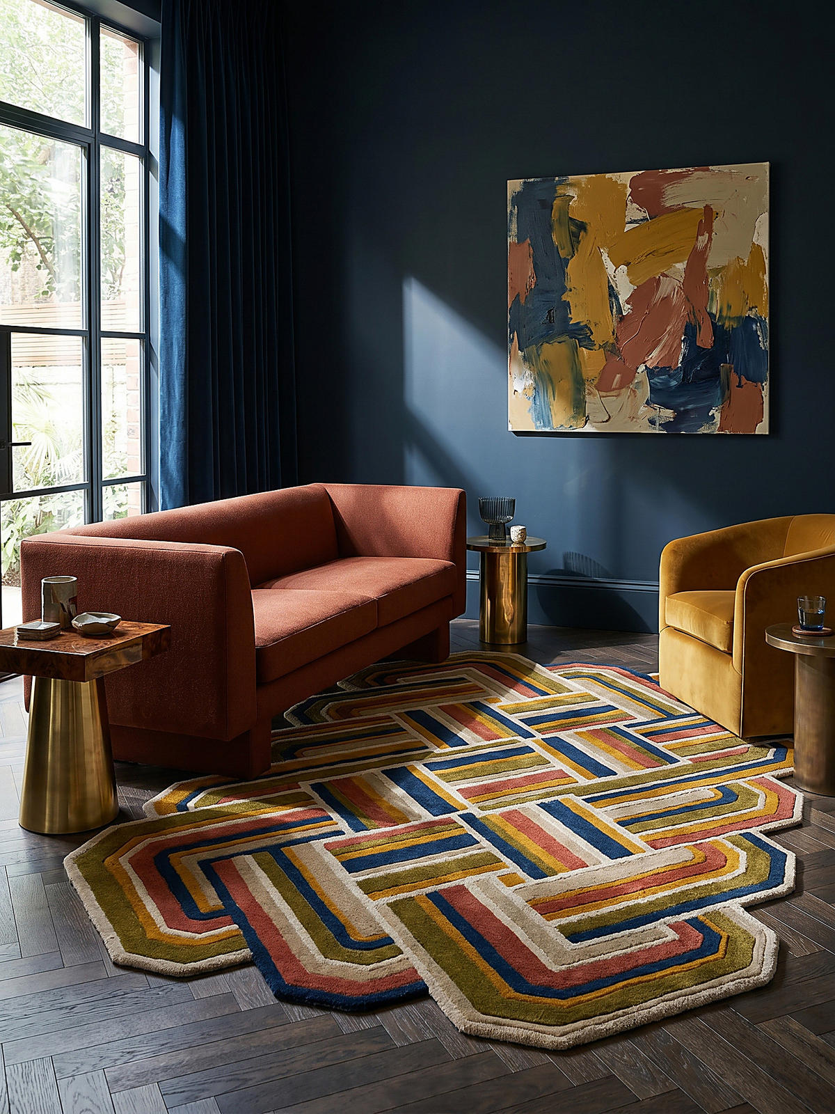 TEPPICH aus Wolle SOAR in Terrakotta, geometrisch, 200 x 300 cm - Rot, Textil (300/200cm) - KADIMA DESIGN