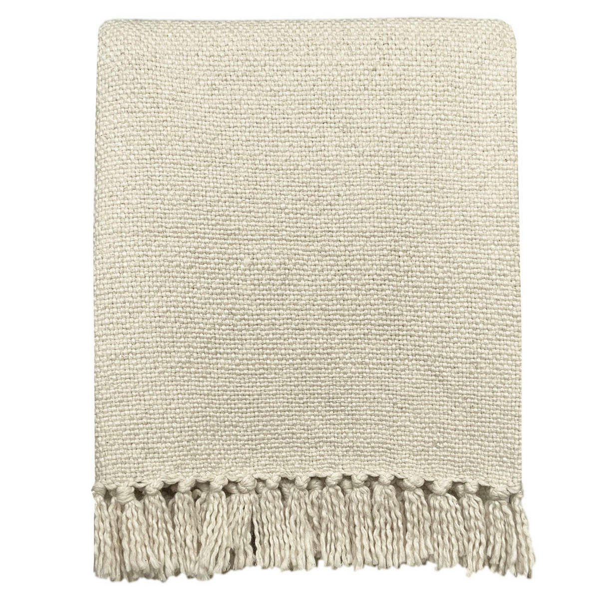 BAUMWOLLDECKE Lehmweiß - Weiß, Textil (127/152cm) - Malagoon