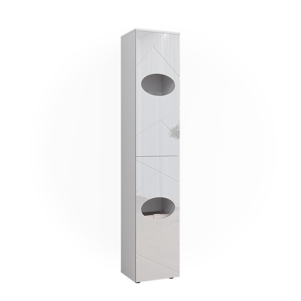 WÄSCHESCHRANK Irma Weiß 37.2 x 192 cm - Weiß, Holzwerkstoff (37.2/192/32cm) - Vicco