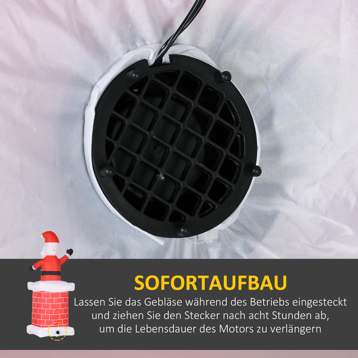 AUFBLASBARER Weihnachtsmann, Polyester, Mehrfarbig - Multicolor, Kunststoff (70/210/80cm) - HOMCOM