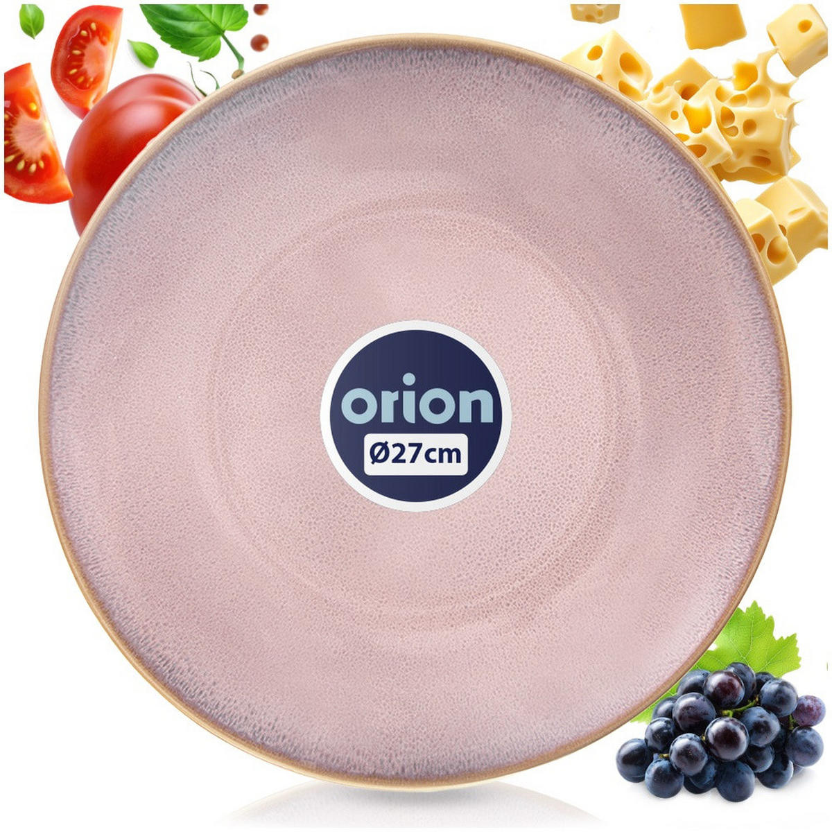 SPEISETELLER Glaze flach rosa - Pink, Keramik (27/27/3.5cm) - Orion 