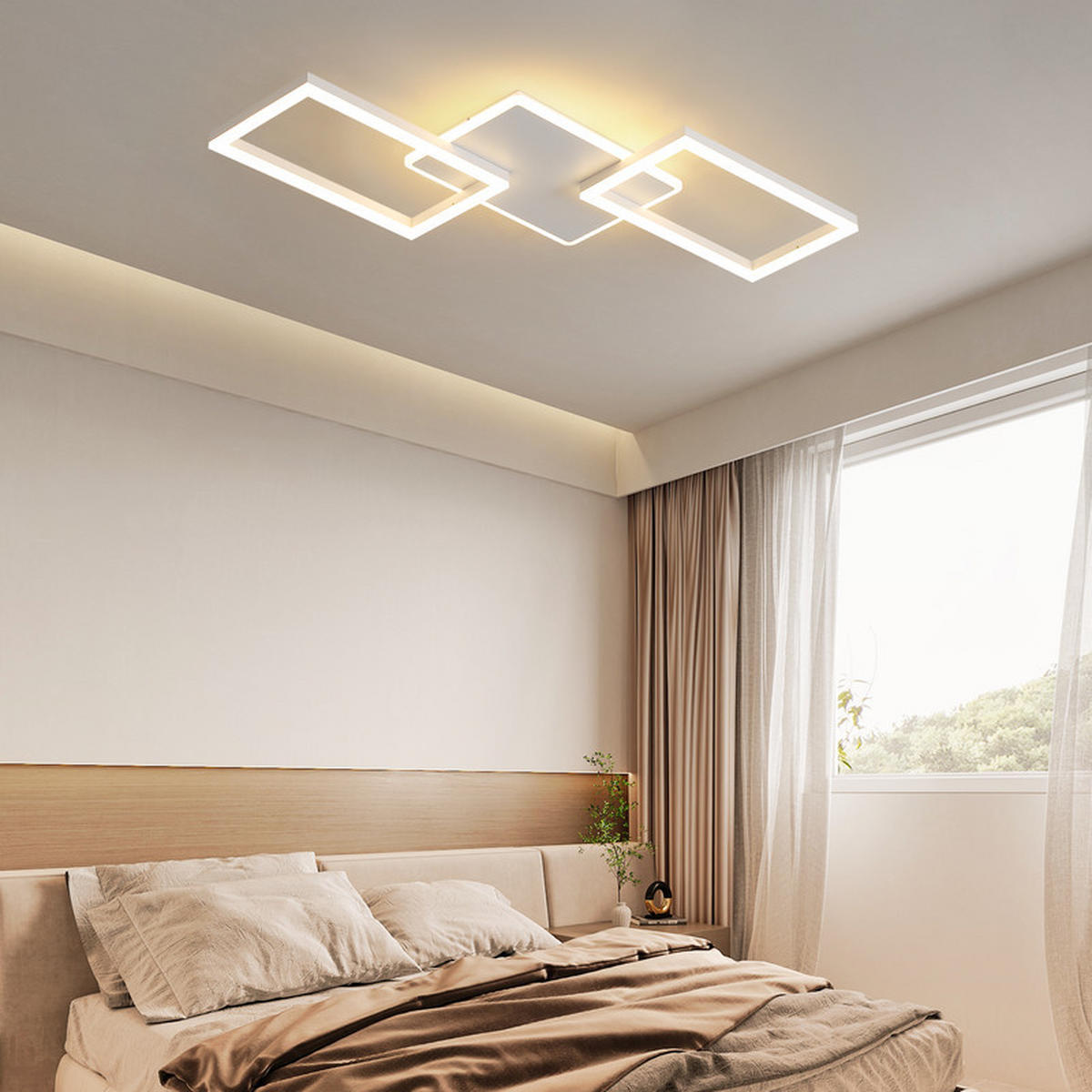 LED-DECKENLEUCHTE Finch II 80/45/7cm - Weiß, Metall (80/45/7cm) - Nettlife