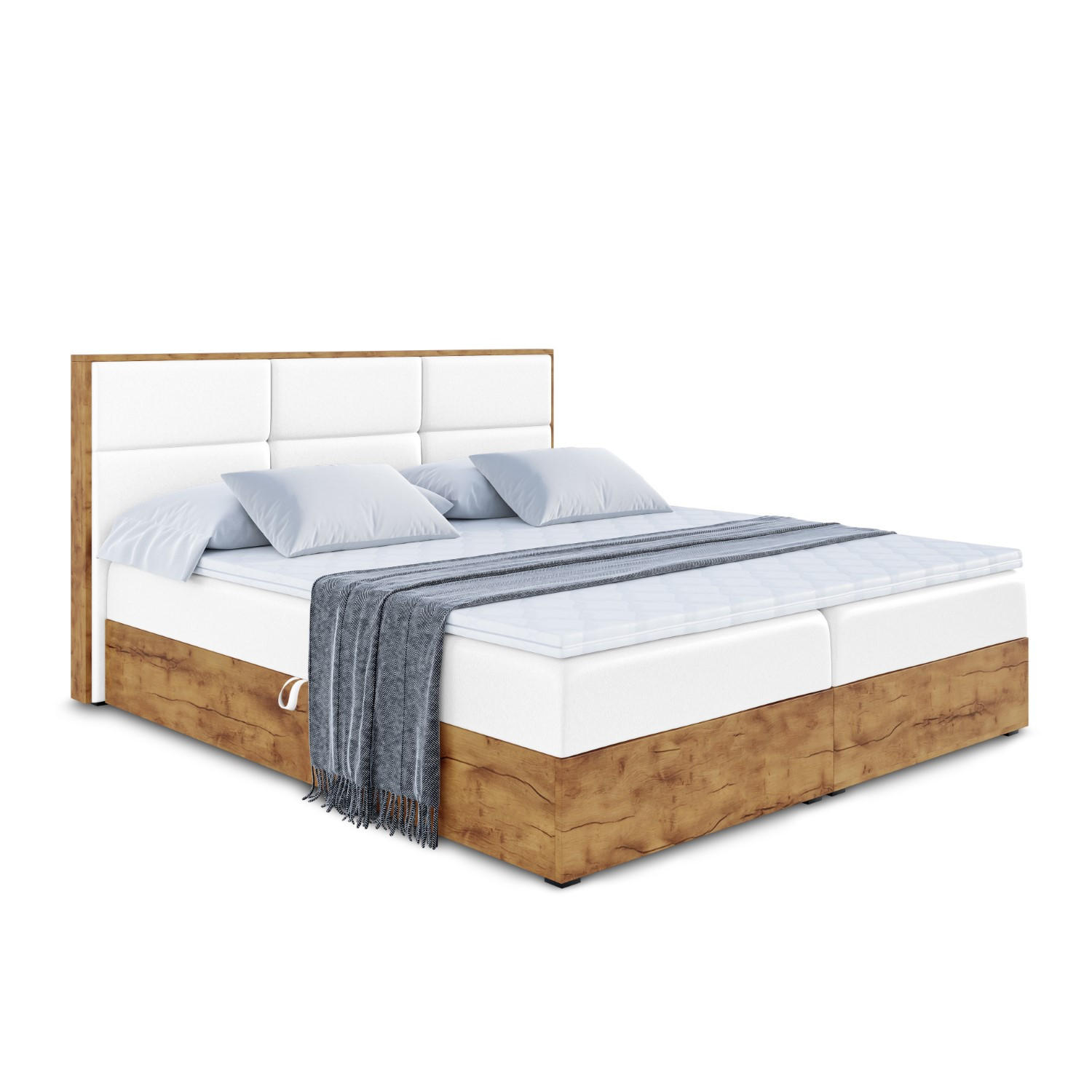 BOXBETT LOLLI 01 - 200x200 - H3 - Weiß Hochglanz - Weiß Hochglanz, Holzwerkstoff/Kunststoff (200/200cm) - ALTDECOR