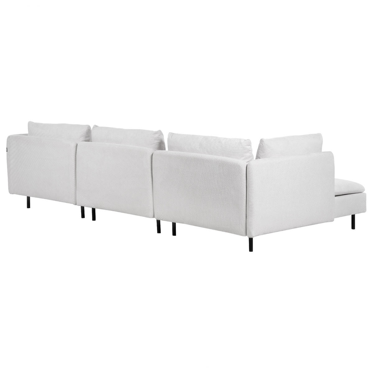 3-SITZER-ECKSOFA hellgrau linksseitig Egeris - Schwarz/Grau, Textil (291/151cm) - Beliani