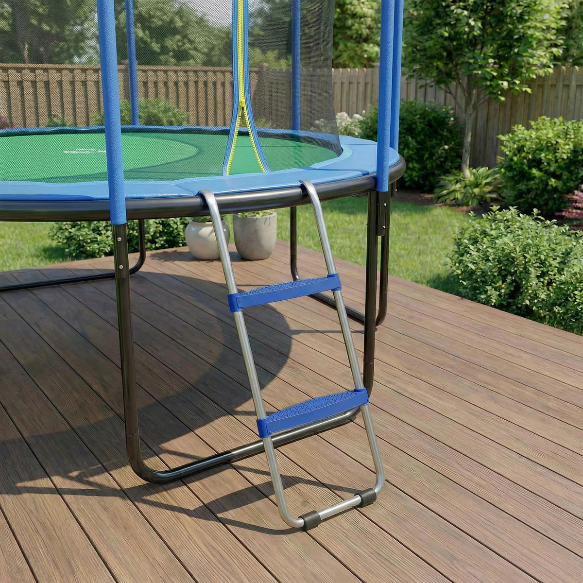 TRAMPOLINLEITER Stahl Kunststoff Blau - Blau, Metall (32/97cm) - SPORTNOW