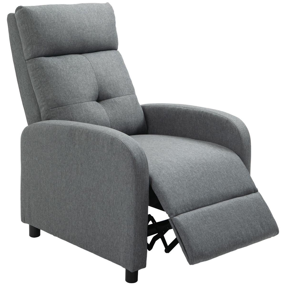 RELAXSESSEL DE-06375 mit Liegefunktion, 155° neigbar, Taschenfederkern Grau - Grau, Textil/Metall (67/98/87cm) - ComfortXL